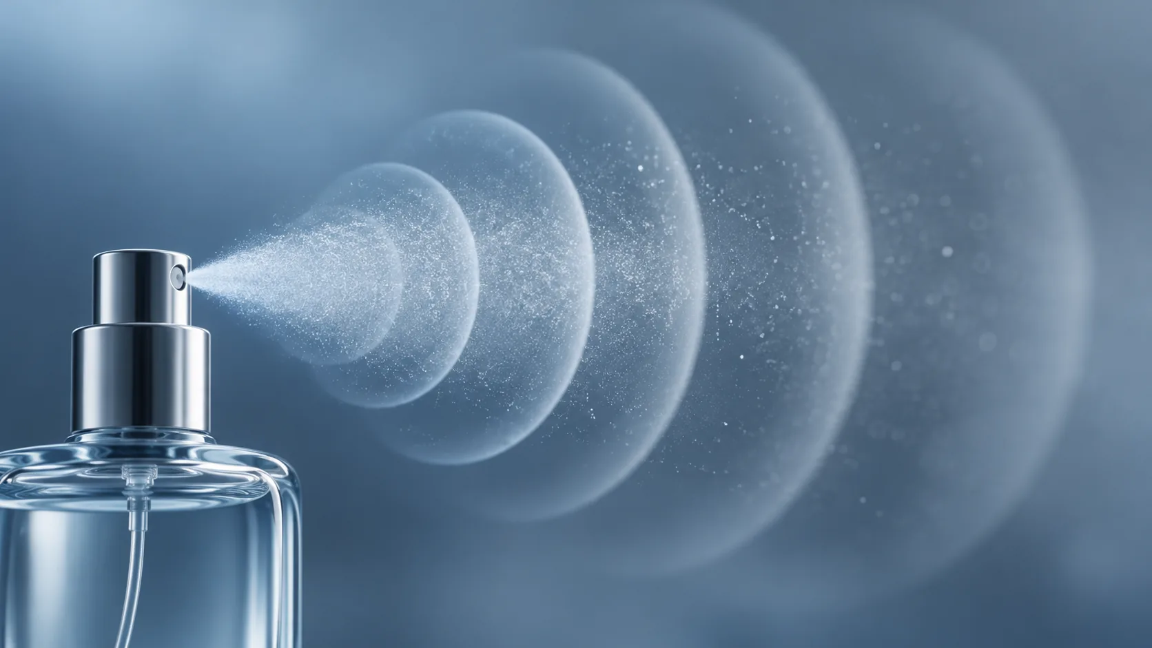 Generic bottle with abstract fading rings representing a perception question