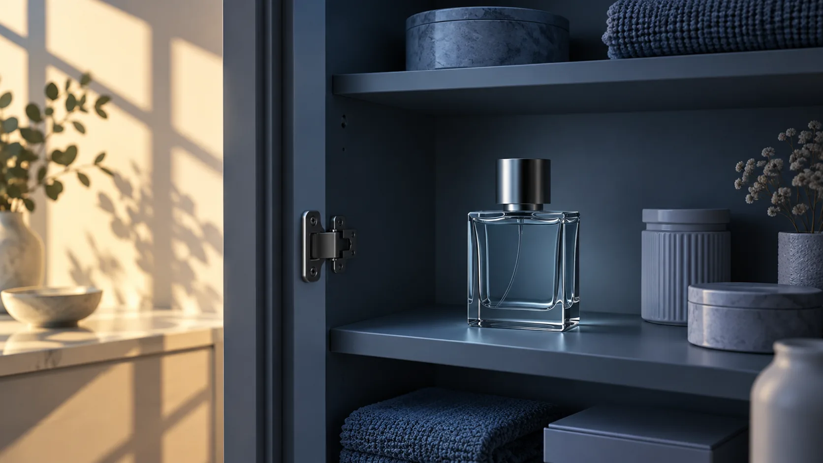 Generic bottle stored in a shaded cupboard away from window light